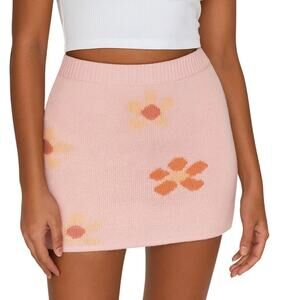 Jessie and Sky Pink Flower Power Mini Sweater Skirt Sz. SMALL Retro Barbie